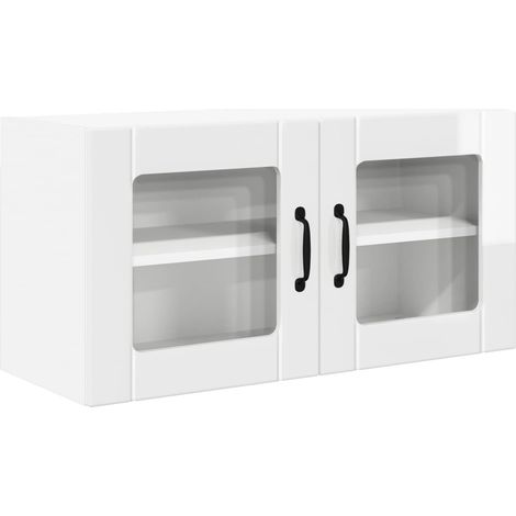 Maison Exclusive - Cabinet en verre mural PORTO Blanc brillant 80 x 31 x 40 cm