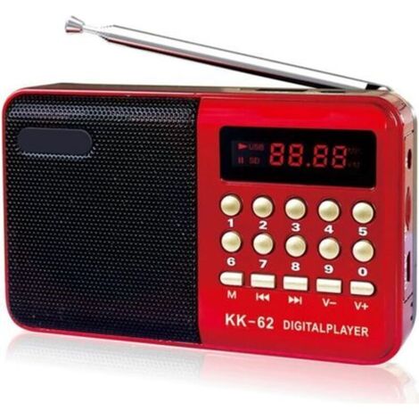 Radio FM Numérique Multifonction, Haut-Parleur Multimédia, Lecteur de Musique MP3, Support de Carte TF, Clé USB, Affichage, Cadeau pour Personnes Âgées