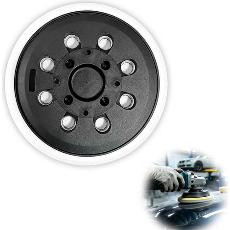 125 mm Sanding Plate Sander Tray Compatible with PEX 300 AE / 400 AE, 8 Holes Self-Gripping PU Sander Tray for Eccentric Sander (1/5)