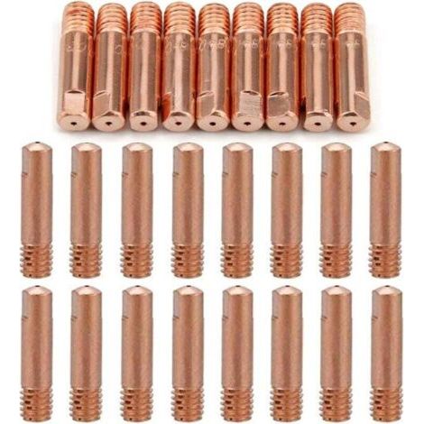 [JAMAIS UTILISÉ]Reboot 40 pièces MB15 15AK buses de gaz buses de contact porte-buse 0,8/1,0 mm MIG/MAG consommables pour torche de soudage pointes de contact MIG machine de soudage MIG（20pc-0.8mm，20pc (1/4)