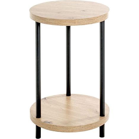 Table d'Appoint 2 Niveaux "Ilona" 50cm Noir (1/3)