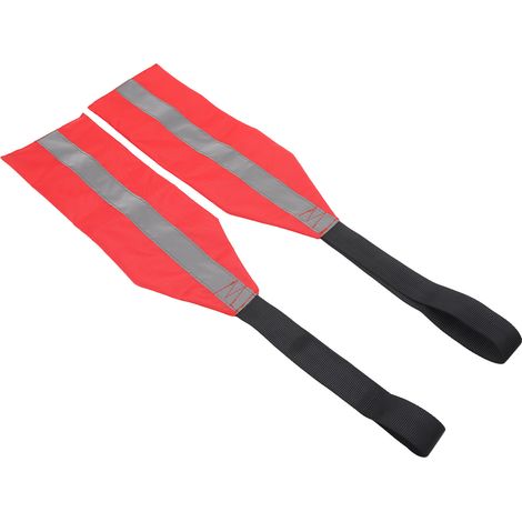 Kit de 2 drapeaux de sécurité rouges avec sangles pour kayak, canoë et remorqueur, idéal pour le remorquage de canoës et de camions. (1/5)