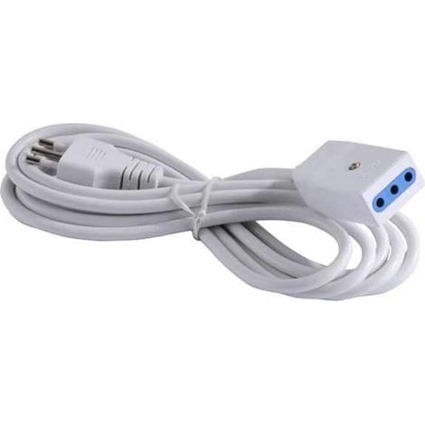 1PZ PROLUNGA ELETTRICA LINEARE 3X0,75 BIANCA - mt.5 (1/3)