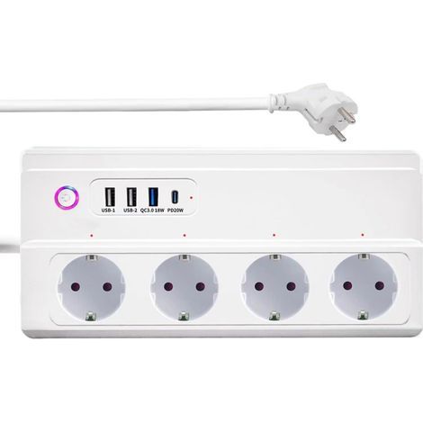Multiprise connectée USB-C 16A WiFi 4 AC 3 USB (1/4)