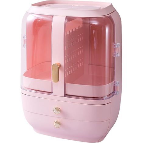 Boîte de rangement cosmétique portable et anti-poussière SECFOU avec tiroir , en ABS , pour le maqui
