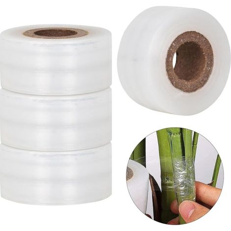 4pcs 120mx3cm Plante Greffage Ruban, Transparent Extensible Bande Barrière Bandes de Auto-adhésif pépinière Rubans de Greff (1/4)