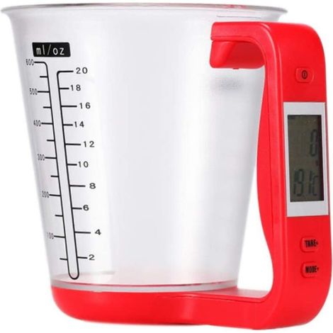 Balance électronique, verre doseur électronique, balance de cuisine, support pour verre doseur numérique, verre doseur avec écran LCD vert (1/5)