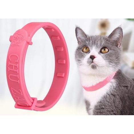 Colliers anti-tiques en PVC pour chats, colliers anti-parasites pour chiens, colliers anti-puces et anti-tiques pour animaux de compagnie, répulsif anti-moustiques (rose) (1/5)