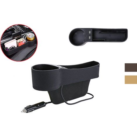 Portaoggetti auto universale 2 USB contenitore lato guida organizer laterale (1/5)