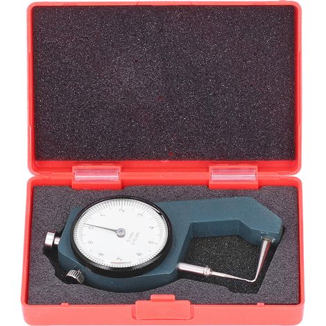 Jauge d'épaisseur à cadran avec sonde en forme d'arc, plage de mesure de 0 à 10 mm, résolution de 0,1 mm, outil de mesure circulaire. (1/5)