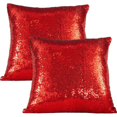 Lot de 2 coussins décoratifs à sequins tendance (oreiller lombaire non inclus). (1/5)