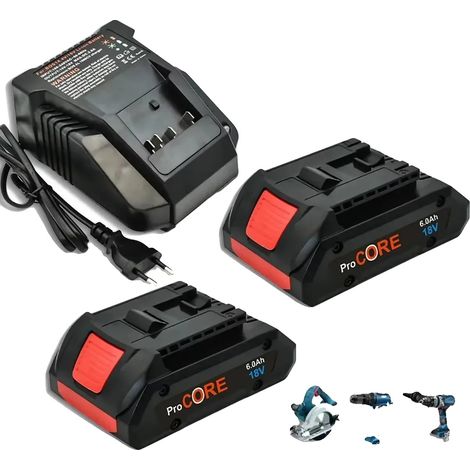 Batterie Li-ion, capacité de 5000mAh, compatible avec les outils électriques 18V, Chargeur 6.0Ah 2pc 1p, 18V-d (1/2)