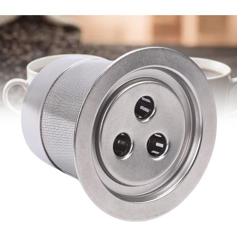 Juego de cápsulas de café recargables con cuchara y cepillo, apto para máquinas de doble preparación: cápsula reutilizable de acero inoxidable con 3 orificios. (1/5)
