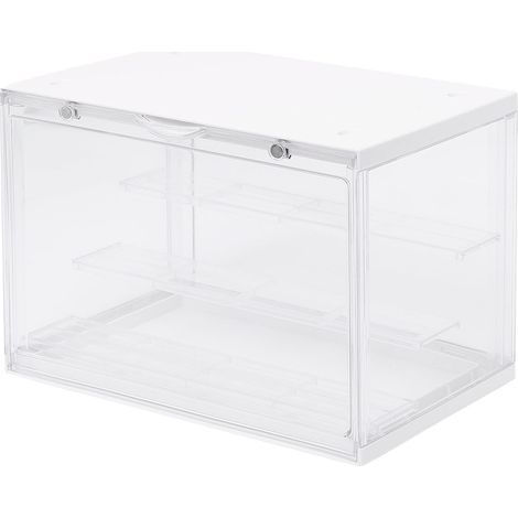 Vitrine magnétique stable et transparente pour poupées de collection et figurines (blanche) (1/5)