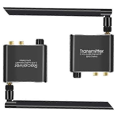 Émetteur et récepteur audio sans fil 2,4 GHz 50 m avec adaptateur audio sans fil RCA 3,5 mm R/L pour (1/5)