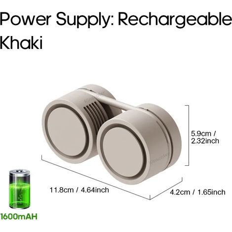 Ventilateur mini USB pliable (beige), silencieux, idéal pour le sport. (1/5)