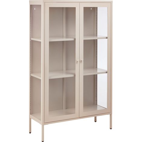 Vitrine mit Glastüren NASH Metall 90 cm Beige (1/5)