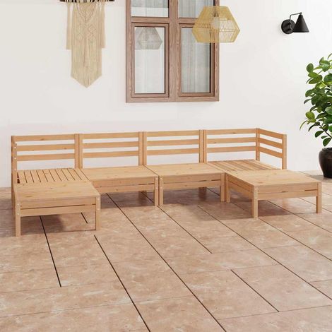 Salon de jardin 6 pcs Ensemble Table et Chaise de Jardin - Bois de pin massif BV219776 - BonneVie (1/5)