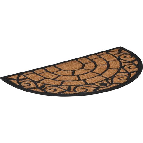 Maison Exclusive - Fußmatte Halbrund 45x75 cm Gummi und Kokosfase