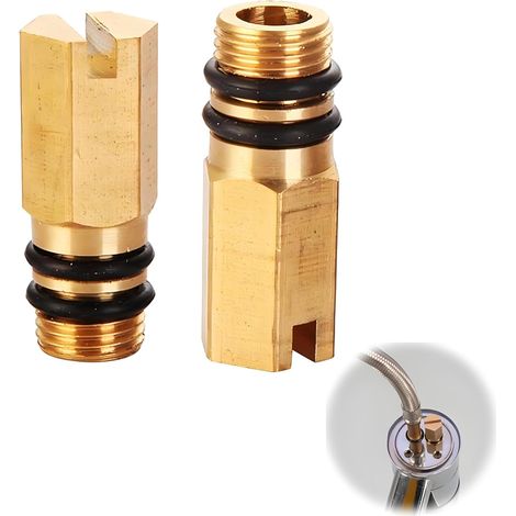 Juego de 2 tapones de sellado de latón M10 para entradas de agua fría y caliente, grifos flexibles, con dos arandelas de goma, para grifos mezcladores de baño y cocina, 10 mm (1/5)