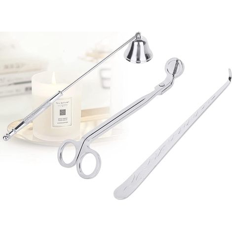 3-in-1 Silbernes Kerzendocht-Schneider-Set (1/5)