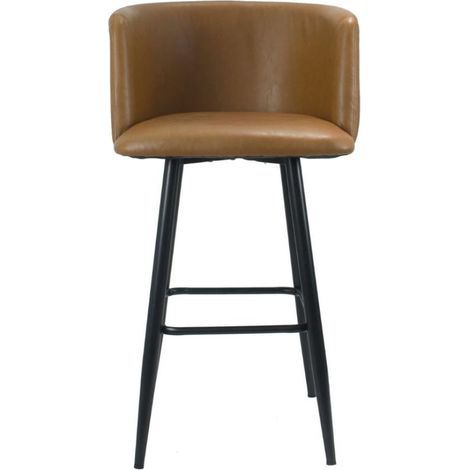 Sgabello Limin in ecopelle tortora con gambe nere opache 100 cm, 54 cm, 55 cm (1/3)