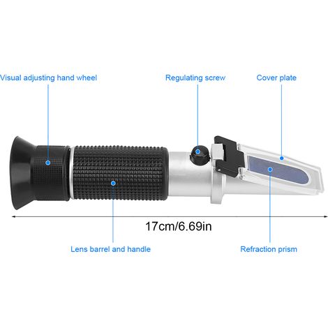 Réfractomètre portable pour bière, vin et jus - Mesure densité et sucre Brix 0-32%