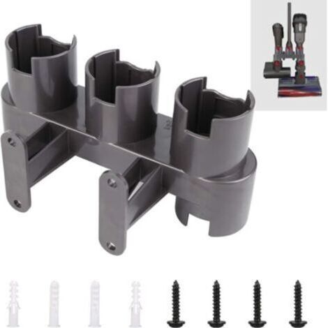 Support Mural pour Accessoires Dyson V11/V10/V8/V7 - Convertisseur d’Adaptateur Inclus - Compatible avec les Aspirateurs Dyson (Gris, Pack Complet) (1/5)