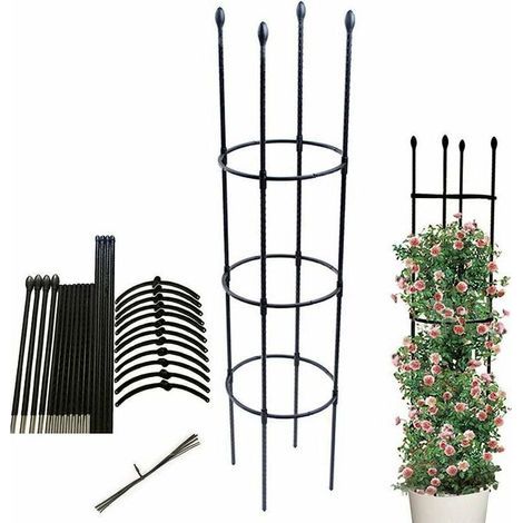 Plante Grimpante Trellis Plantes Cage, GrandeCage De Support en Métal, Plante d'escalade D'obélisque De Jardin, Colonne Rosier, Robuste Et Stable, Convient pour Jardin, Balcon Pots De Fleurs--133cm LI (1/4)