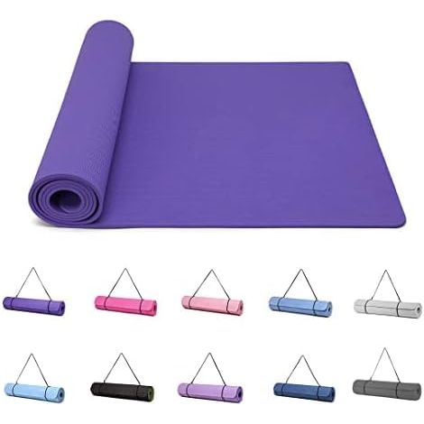 Yogamatte 6 mm rutschfest mit Tragegurt (1/5)