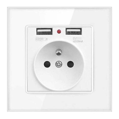 XVX Prise Electrique Murale avec Double USB - Chargeur pour iPhone/Android prise française,Dolaso (1/4)