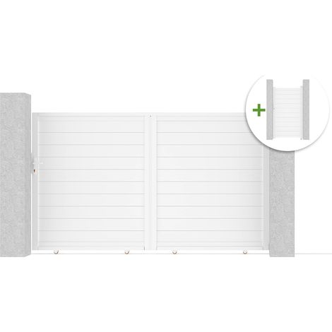 Puerta corredera EIGER 3m, 180cm de alto + Puerta peatonal EIGER 1m, 180cm de alto, alumin (1/5)
