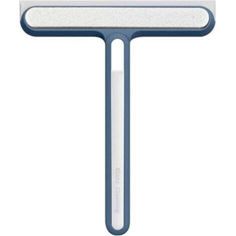 (Bleu) 2-en-1 pour Raclette Douche, Raclette Vitre, Raclette de Douche, Nettoyeur vitres Ménager Essuie-Glace Brosse à Verre Raclette Outil Salle Bain, Miroir, Nettoyage Vitres, Carrelage