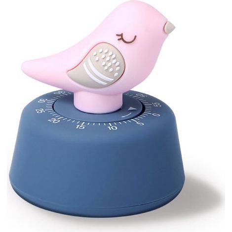 Küchentimer mit Vogelmotiv, niedlicher Kawaii Küchentimer, mechanischer Timer mit Vogelmotiv 60 Minuten Countdown Uhr als Erinnerungsfunktion für (1/5)