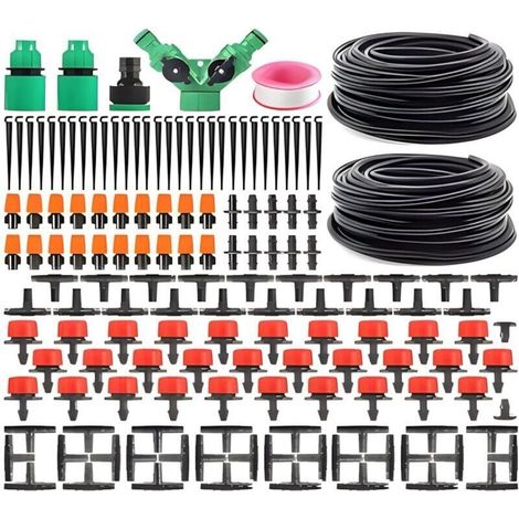 Système D'irrigation Jardin,149 Pcs Kit d'irrigation Goutte,Tuyau D'irrigation 15M+15M,Buse Réglable DIY Système D’arrosage Automatique pour Jardin, Pelouse, Plante, Paysage, Potager, Serre (1/5)