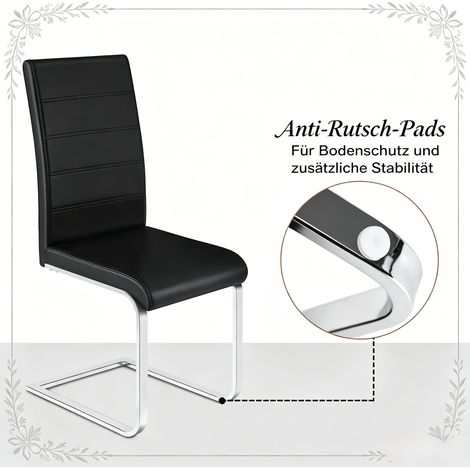 Fauteuil relaxant cantilever, chaise salle à manger dossier haut, siège bureau confortable, fauteuil réunion inclinable (lot de 2 chaises uniquement) (1/5)