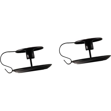 Bougeoir rétro en fer forgé peint, support pour bougie pilier, noir, lot de 2