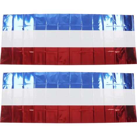 Nappe imperméable PET rouge blanc bleu motif Independence Day, lot de 2, décoration fête du 4 juillet