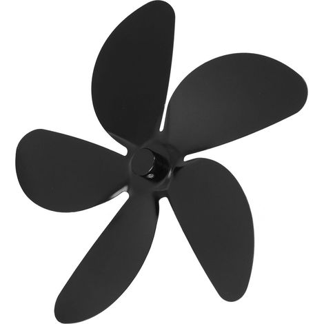 Ventilateur de poêle à bois, pale de rechange en alliage d’aluminium, 5 pales noires pour cheminée, usage domestique (1/5)