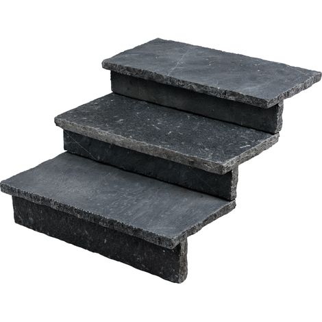 Dessus de marche Pierre de Tandur Noir 80x40x4 cm Bord Naturel (à l'unité) - RO'MA NATURE