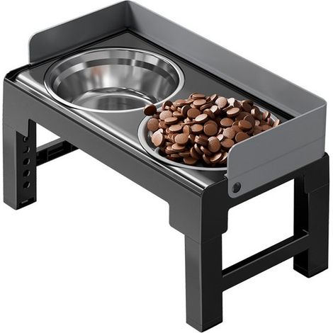 Ciotola per cani, ciotola per animali domestici, ciotola per gatti, integratore alimentare, ciotola per mangiare lentamente, ciotola 2 in 1 per cibo e acqua, altezza regolabile, 5 (1/5)