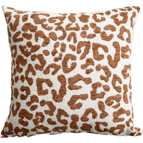 Coussin Déco en Chenille "Wild" 40x40cm Camel (1/4)