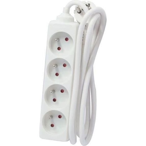 CHACON Bloc multiprise rallonge 4 prises 16A 5m blanc (1/4)