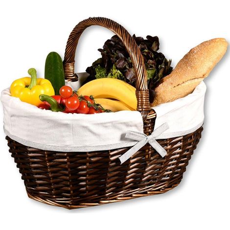 Panier de pique-nique tissé avec rembourrage en tissu, 45 x 34 cm (1/3)
