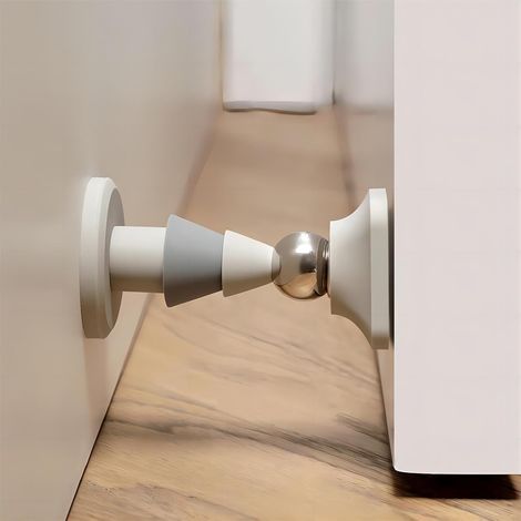 (Gris) Arret Porte Magnetique Butée de Porte Sans Percer Stop Porte Magnetique sol Silencieux et Sans Coup de Poing pour une Utilisation sur Tous Type (1/5)