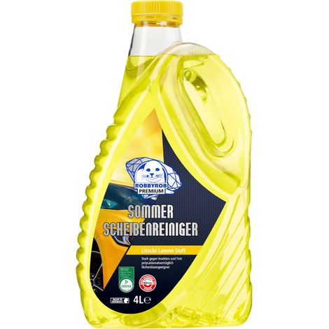 Robbyrob PREMIUM DEKRA Sommerscheibenreiniger Gemisch 4 L Kanister Litschi Lemon (1/2)