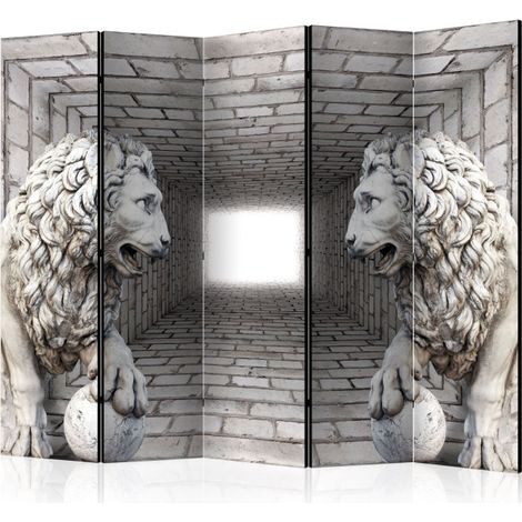 Paravent 5 Volets "Stone Lions" 172x225cm (1/2)