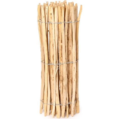 Garronda Cloture Jardin Exterieur à Planter en noisetier, clôture Jardin, clôture Bois, Bordure en Bois pour Jardin, ganivelle de Potager Exterieur GD-0079 (Écart des Lattes: 7-8 cm, 120 cm x 5m)