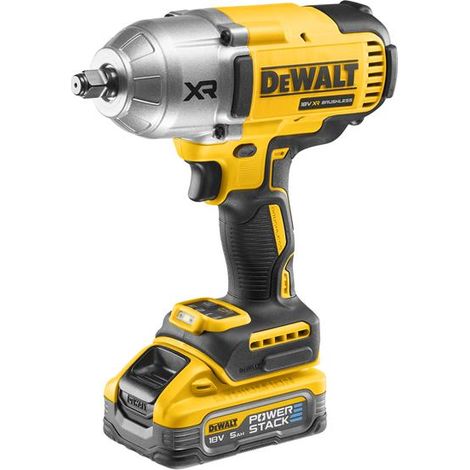 DeWalt DCF900H2T 18V XR Brushless 1/2 Hog Ring High Torque Impact Wrench - 2x 5Ah PowerStack Batteries, Charger & TSTAK II Case