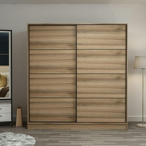 Armoire penderie 2 portes effet bois L.180 cm BYRON (1/5)